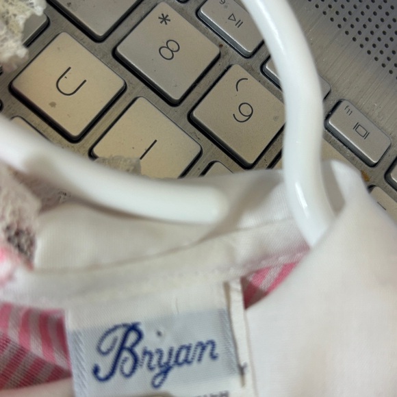 Bryan Little Girls Vintage Pink and White Lace Dress Size 4 - Picture 7 of 7